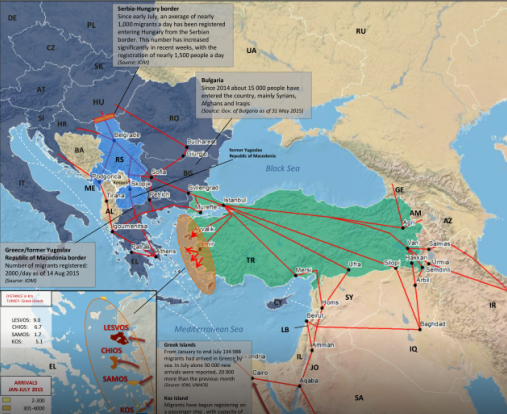 Cesta-migrantů přes Řecké ostrovy