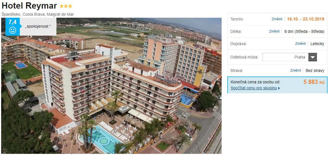 Hotel pro seniory Španělsko Costa Brava