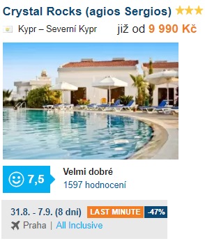 Last minute zájezd na Kypr s odletem z Prahy