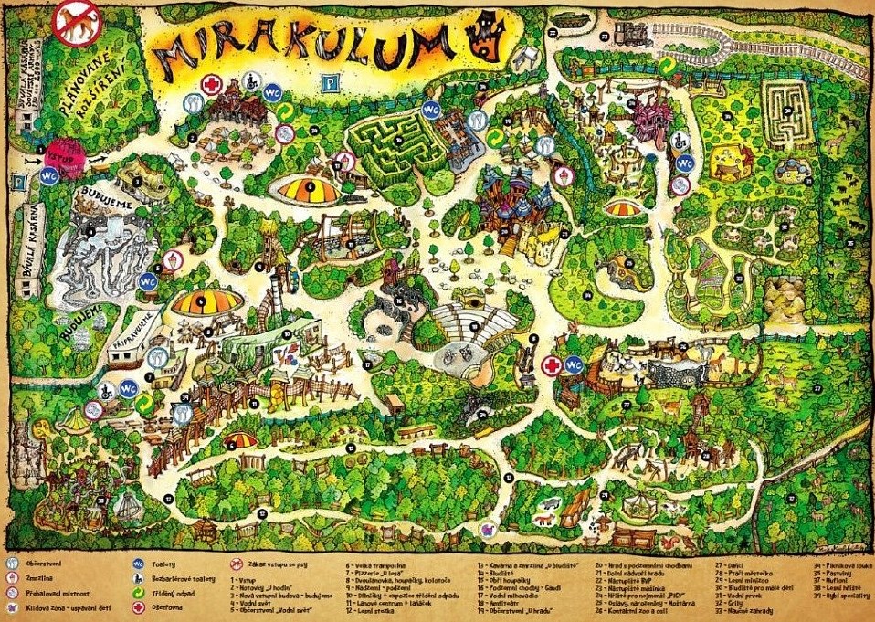 Zábavní park Mirakulum mapa areálu atrakcí