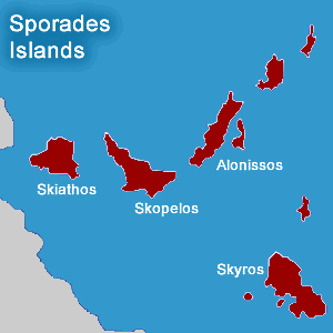 Sporady a poloha ostrova Alonissos