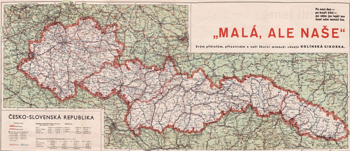 Detailní mapa Sudet z roku 1939 území