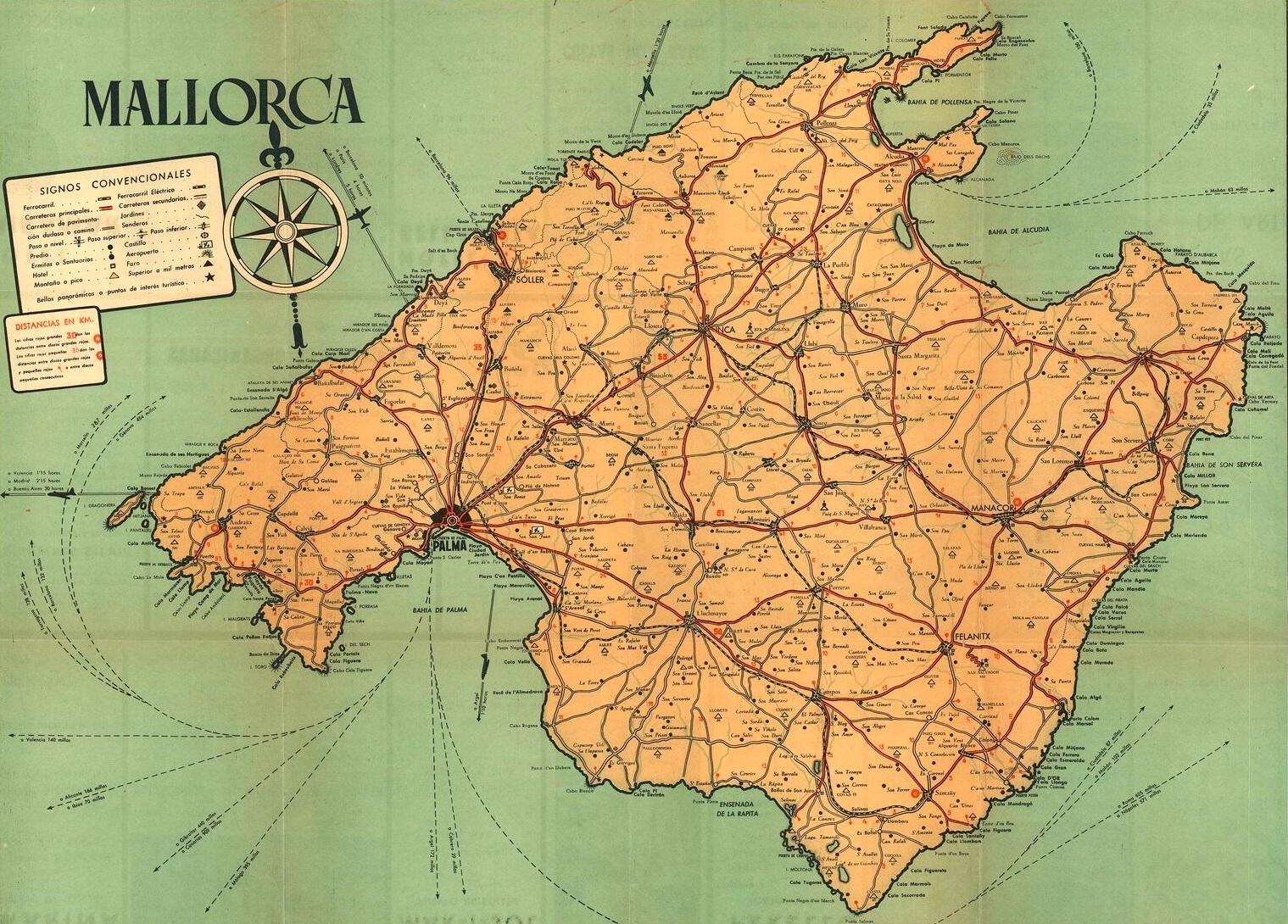 Historická mapa ostrov Mallorca