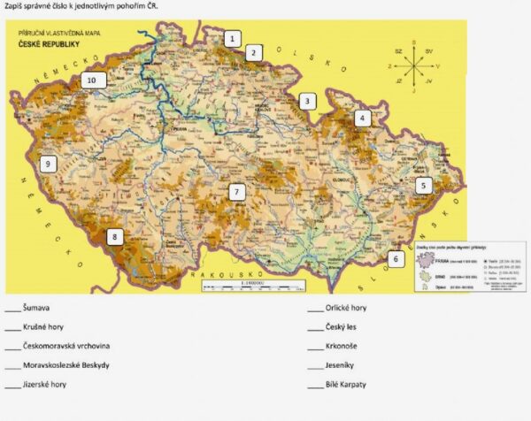 Mapa Hor Pohoří a hory v ČR: Mapa – Ke stažení & Online