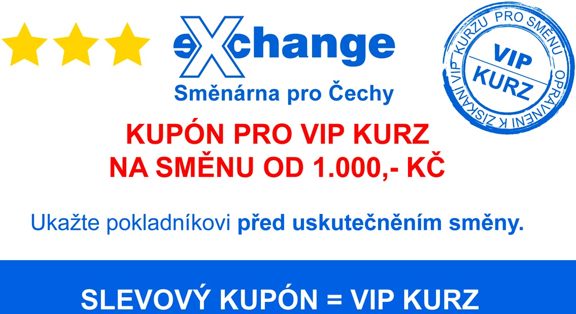 Exchange VIP kupón kód Směnárna Praha