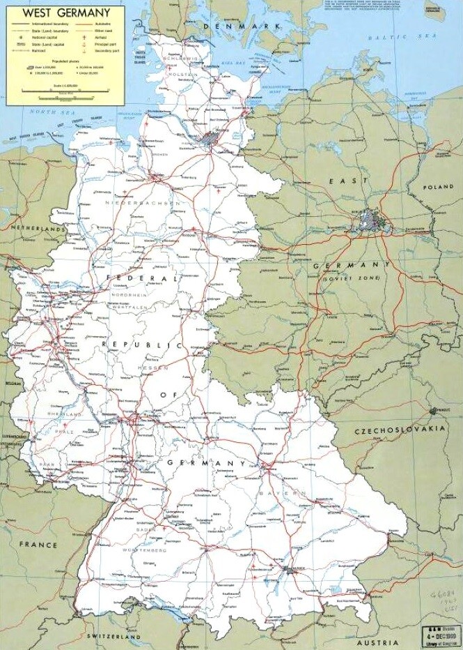 Mapa Západního Německa